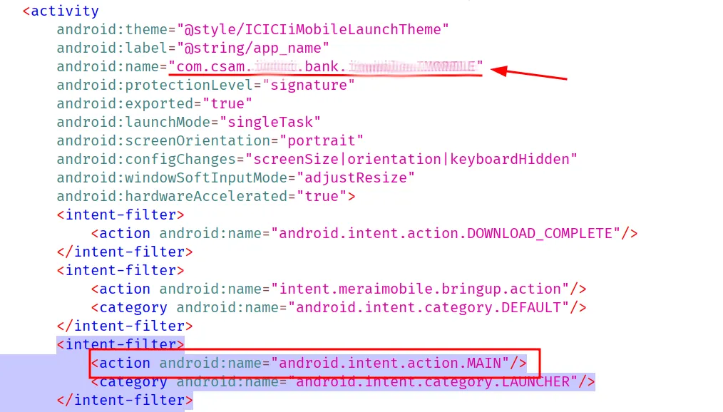 AndroidManifest - Finding main activity